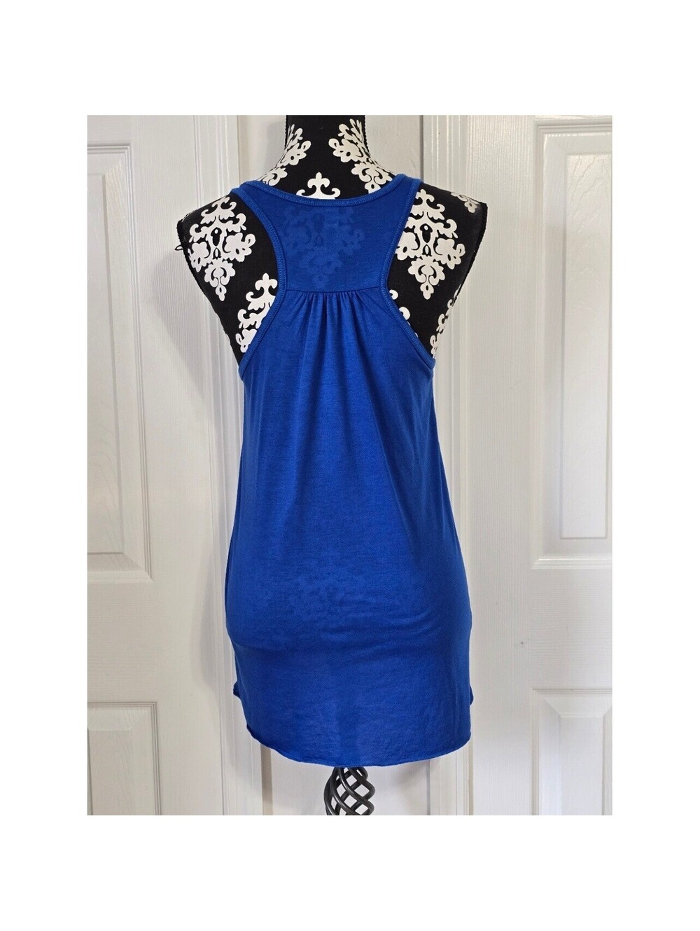 Bella+Canvas Flowy Collection Blue Racerback Tank Top Large - Picture 2 of 8